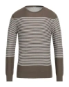 Malo Man Sweater Khaki Size 46 Cotton In Beige