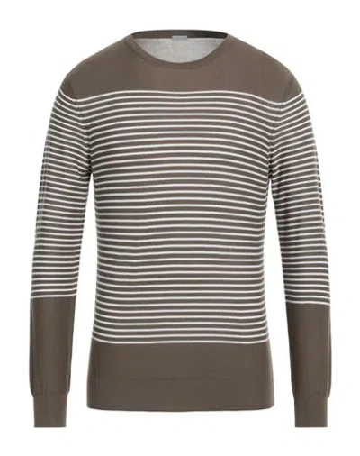 Malo Man Sweater Khaki Size 46 Cotton In Beige