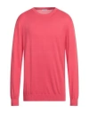 Malo Man Sweater Magenta Size 46 Cotton In Pink