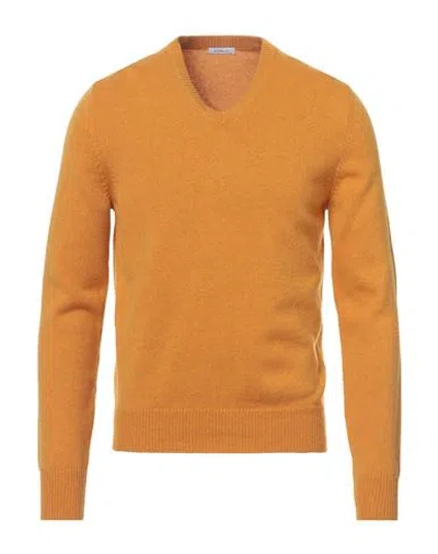 Malo Man Sweater Mandarin Size 46 Cashmere In Yellow