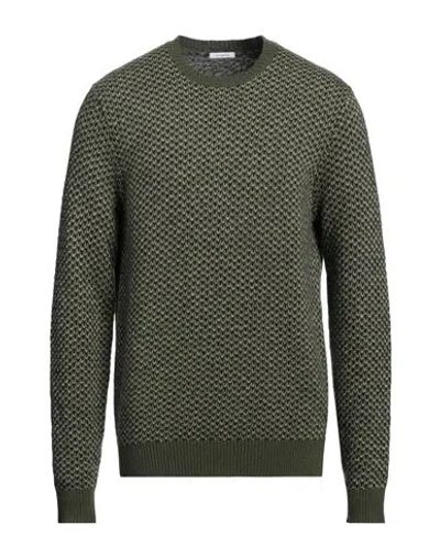 Malo Man Sweater Military Green Size 42 Virgin Wool, Cashmere In Black