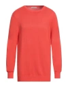 Malo Man Sweater Tomato Red Size 44 Cotton In Orange