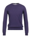 Malo Man Sweater Purple Size 38 Cashmere In Purple