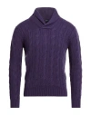 Malo Man Sweater Purple Size 46 Cashmere In Blue