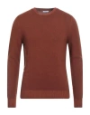 Malo Man Sweater Tan Size 38 Virgin Wool In Brown