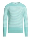 Malo Man Sweater Turquoise Size 46 Cotton In Blue