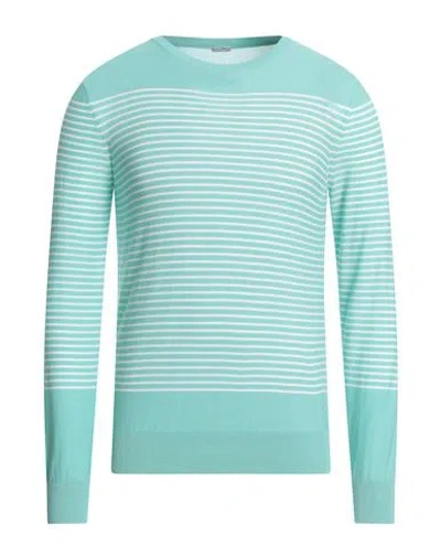 Malo Man Sweater Turquoise Size 46 Cotton In Blue