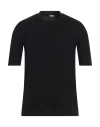 Malo Man T-shirt Black Size 40 Cotton, Elastane In Black