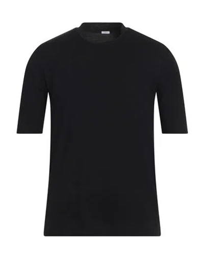 Malo Man T-shirt Black Size 40 Cotton, Elastane In Navy