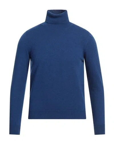 Malo Man Turtleneck Bright Blue Size 36 Cashmere In Blue