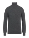 Malo Man Turtleneck Charcoal Size 46 Virgin Wool, Cashmere In Grey