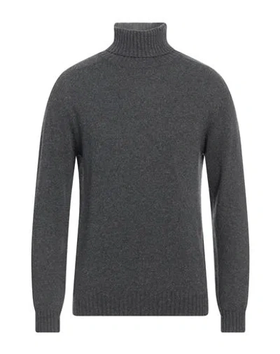 Malo Man Turtleneck Charcoal Size 46 Virgin Wool, Cashmere In Grey