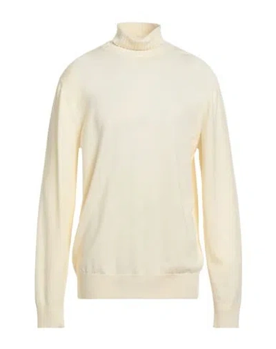 Malo Man Turtleneck Cream Size 48 Virgin Wool In Animal Print