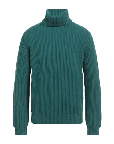 Malo Man Turtleneck Emerald Green Size 44 Cashmere In Blue