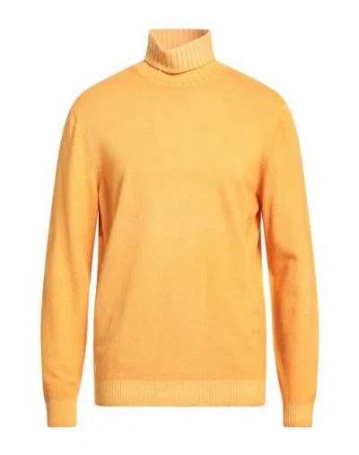 Malo Man Turtleneck Marigold Size 42 Virgin Wool In Yellow