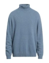 Malo Man Turtleneck Pastel Blue Size 46 Virgin Wool, Cashmere
