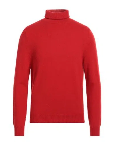 Malo Man Turtleneck Red Size 42 Cashmere