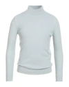 Malo Man Turtleneck Sky Blue Size M Merino Wool, Cashmere In White