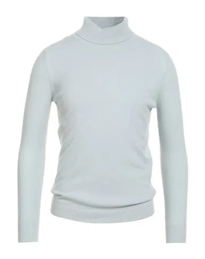 Malo Man Turtleneck Sky Blue Size M Merino Wool, Cashmere In White