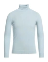 Malo Man Turtleneck Sky Blue Size S Merino Wool, Cashmere In Blue
