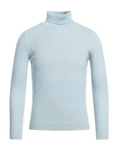 Malo Man Turtleneck Sky Blue Size S Merino Wool, Cashmere