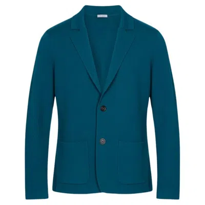 Pre-owned Malo Men Cardigan Cashmere Sweater Size It48-m, S11828 In Blue