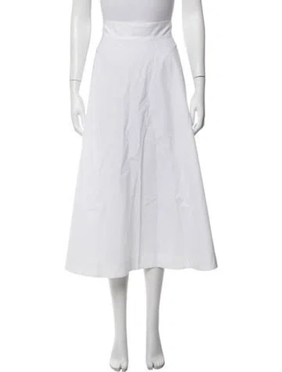 Pre-owned Malo Midi Length Skirt In White