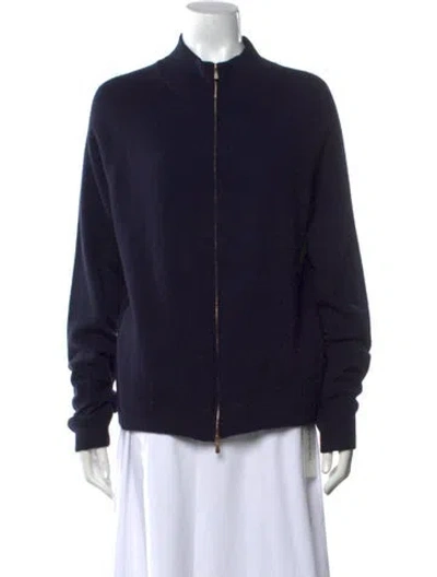 Pre-owned Malo Mock Neck Sweater In Blue