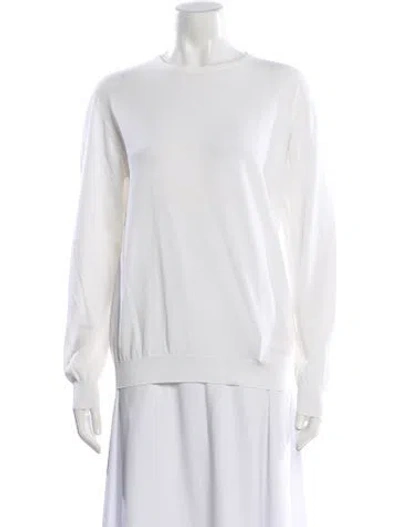 Pre-owned Malo Mock Neck Sweater In White