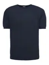 Malo Black Cotton Blend T-shirt In Dark Blue
