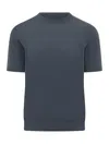 Malo Navy Blue Solid Sweaters In Navy Blue