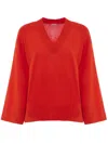 Malo V-neck Wide-sleeve Sweater In Multicolor