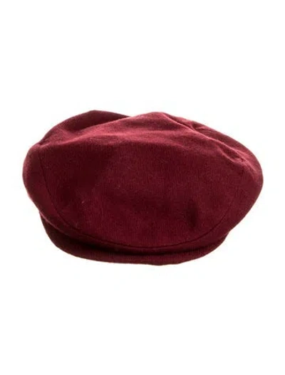 Pre-owned Malo Newsboy Hat In Burgundy