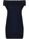 Malo Off-shoulder Cotton Dress In Blue