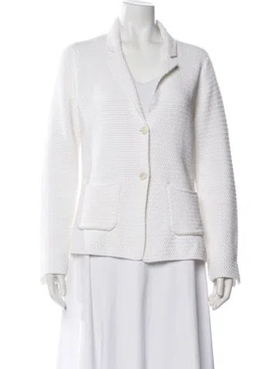 Pre-owned Malo Open Front Sweater In White
