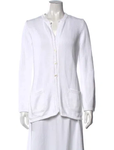 Pre-owned Malo Open Front Sweater In White
