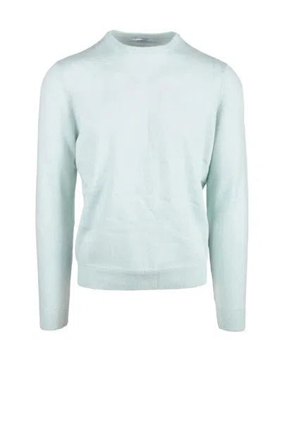 Malo Optimum Wool/cashmere Sweater - Mint Green In Blue