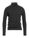 Malo Optimum Man Turtleneck Charcoal Size Xl Merino Wool, Cashmere In Black