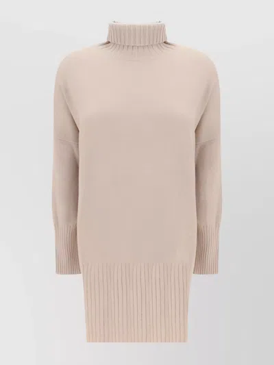 Malo Oversized Cashmere Turtleneck Sweater In Neutral