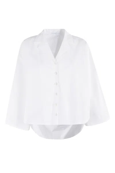 Malo Oversized White Cotton Shirt