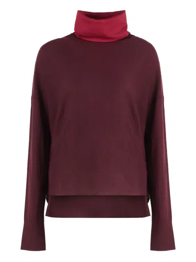 Malo Panelled Jumper In Red