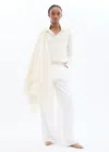 Malo Straight Trousers In Cotton, Linen And Tencel