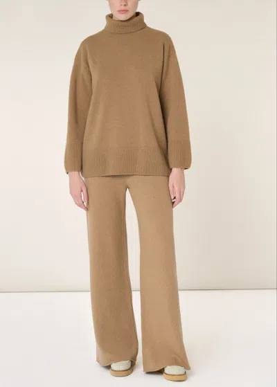 Malo Pantalone In Cashmere Rigenerato E Lana In Brown