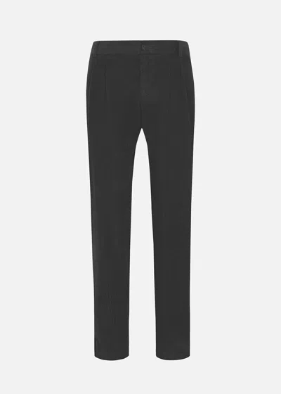 Malo Pantalone In Cotone E Cashmere In Black