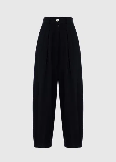 Malo Pantalone In Cotone Stretch In Black