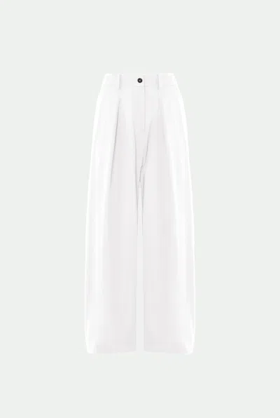 Malo Pantalone In Cotone Stretch In White