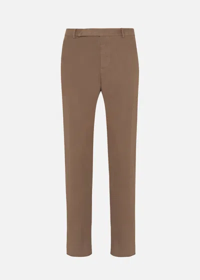 Malo Pantalone In Cotone Stretch In Brown