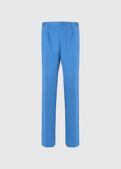 Malo Pantalone In Cotone Stretch In Blue