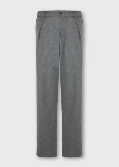 Malo Pantalone In Flanella Di Lana Vergine In Gray