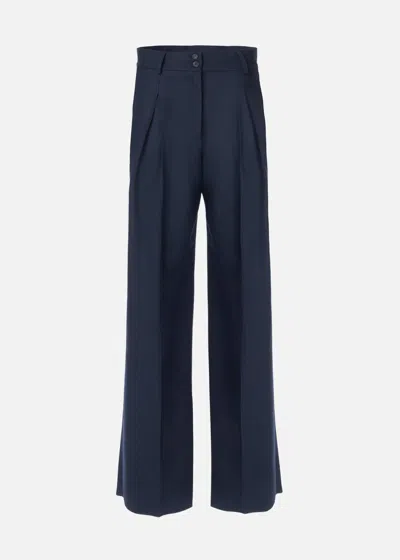 Malo Pantalone In Lana Stretch In Blue